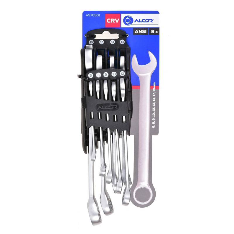 A370501.jpg Wrench Set Combination 9 Piece Metric 8mm‐19mm - Image 1