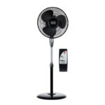 16" Pedestal Fan with Remote Black
