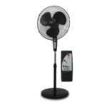 18" Pedestal Fan With Remote Black