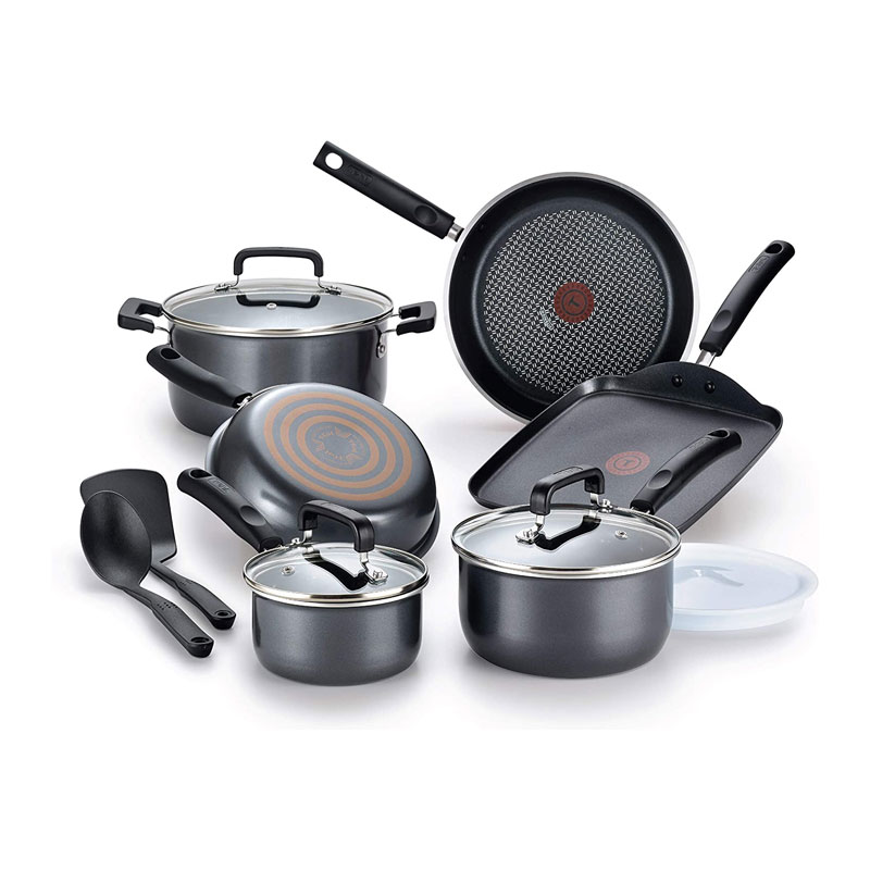 B061SC64 Signature Titanium Nonstick 12 Piece Cookware Set Grey - Image 1