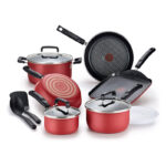 Signature Titanium Nonstick 12 Piece Cookware Set Red