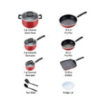 Signature Titanium Nonstick 12 Piece Cookware Set Red - Image 3