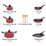 Ecolution 12 Piece Non-Stick Cookware Set Red - Image 2